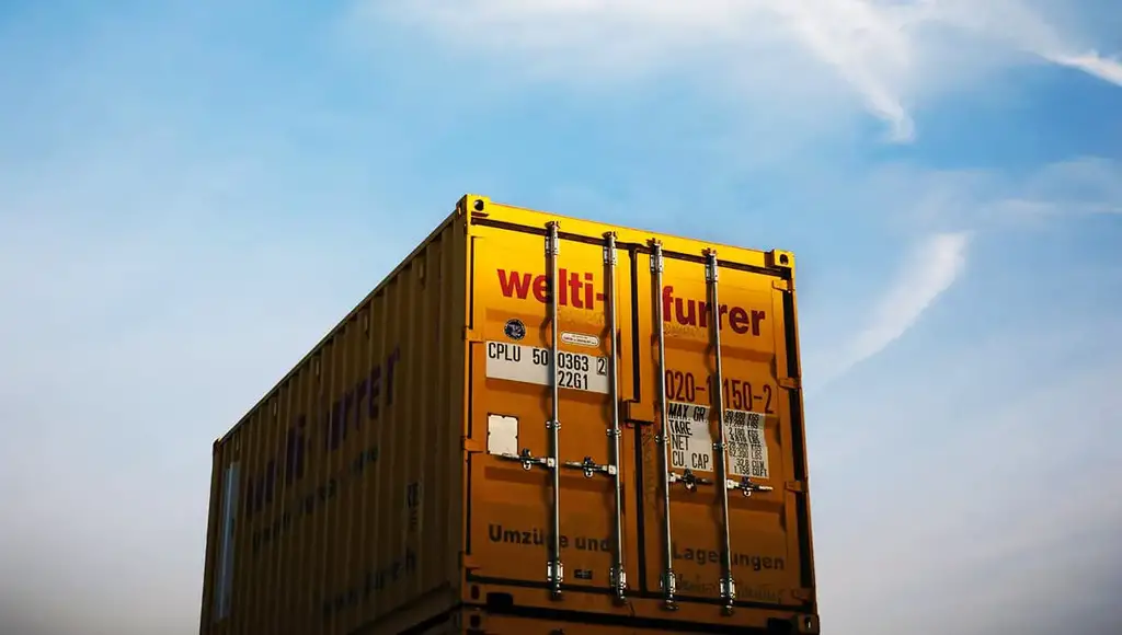 shipping container in backyard